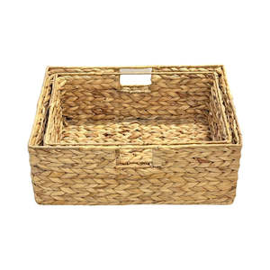Fabric Bins: Water Hyacinth Nesting Rectangle Basket(Set of 2pcs)