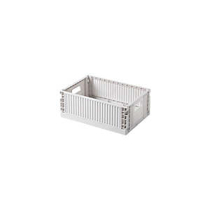 Fabric Bins: Foldable/Collapsible Storage Grey Basket - S