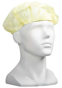 Derby Hat: Polypropylene Bouffant Hats - Yellow, 610mm Wide, 12gsm (600) *For Larger Hair Styles