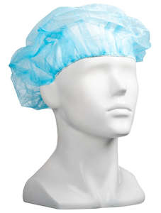 Polypropylene Bouffant Hats - Blue, 610mm Wide, 12gsm (600) *For Larger Hair Styles