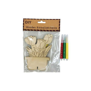 Adult Craft Gift: DIY Mini Wood Craft Cutout - Rose