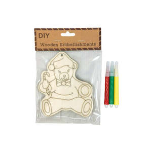Adult Craft Gift: DIY Mini Wood Craft Cutout - Teddy