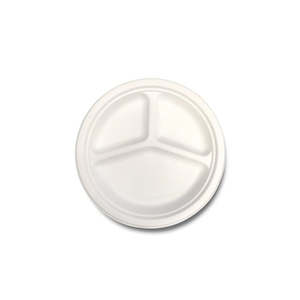 Sugarcane Round Plate 3CP 50pc/pk - 10"