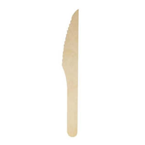 Palm Plates: Wooden Knife 20pc/pk - 16cm