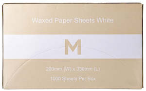 Tableware: Waxed Paper Sheets Small - White, 200mm x 330mm, 40gsm (4000)