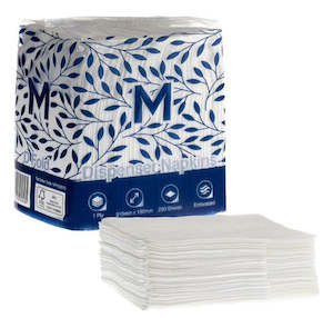 Compact Dispenser Napkins D Fold - White, 180mm x 215mm, 1 Ply, FSC Mix® (Pack Of 5000)