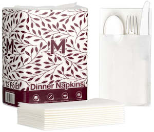 Tableware: Airlaid Dinner Napkins Pocket Fold - White, 420mm x 400mm, 1 Ply, FSC Mix® (Pack Of 500)