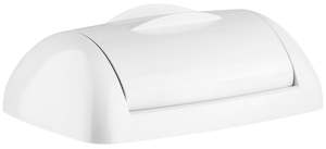 Waste Disposal: Plastic Rectangle Bin 8L Sanitary Lid - White, Sanitary Design (1)
