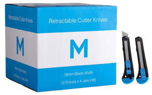 Office Supplies: Cutter Knives Jar - Blue/Black, 18mm Blade (12)
