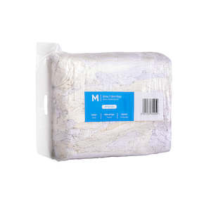 White T-Shirt Rags - White, 10.0kg Compressed Bag (1) *A Grade Quality