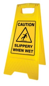 Safety Sign Slippery When Wet - Yellow, 290mm x 660mm (10)