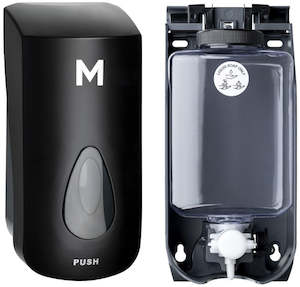 Liquid Wall Dispenser - Black, 1000ml Capacity (1) + Includes Empty Cartridge