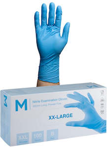 Hand Protection: Nitrile Long Cuff Examination Gloves Powder Free - Blue, 2XL, 300mm Cuff(Pack Of 900)