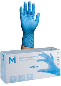Nitrile Long Cuff Examination Gloves Powder Free - Blue, M, 300mm Cuff(Pack Of 1000)