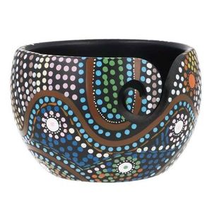Products: Scheepjes Yarn bowl mango wood 11x12.5cm Dot Painting