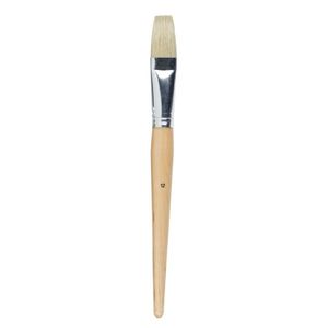 Genuine Hog Bristle: Jasart Hog Bristle Long Handle Brush Flat