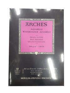 Arches Watercolour Pad 300gsm Hot Pressed 12 Sheets