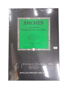 Arches Watercolour Pad 300gsm Cold Pressed 12 Sheets