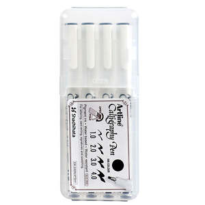 Artline Calligraphy Pen Black Set 4
