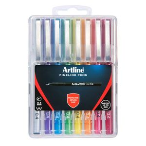 Artline 200 Fineliner Pen Assorted Wallet Set 8