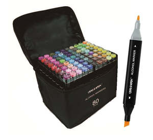 Aureuo Markers: Aureuo Alcohol Marker Twin Tip Set 80