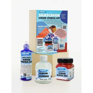 Derivan Screen Printing Medium Silkscreen Liquid Stencil Set