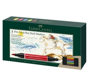 Faber Castell Pitt Artist Dual Ended Pen Set 5