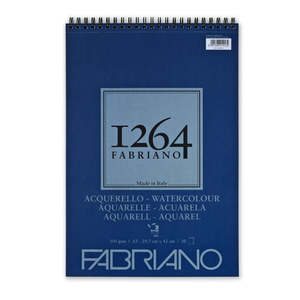 Fabriano 1264 Watercolour Pad 300gsm Top Spiral 30 Sheets