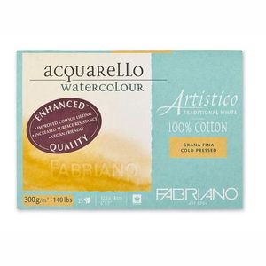 Fabriano Artistico Block 300gsm Traditional White Cold Pressed 25 Sheets