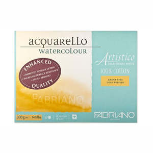 Fabriano Artistico Block 300gsm Traditional White Cold Pressed 10 Sheets