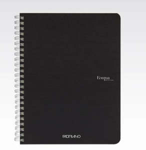 Fabriano Ecoqua Spiral Notebook Black Grid