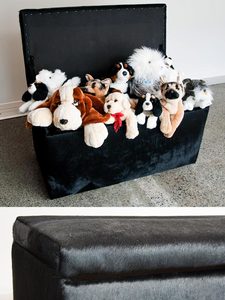 Fabric Storage Ottomans: Storage Ottoman in Fabric or Vinyl 90x50x45cm