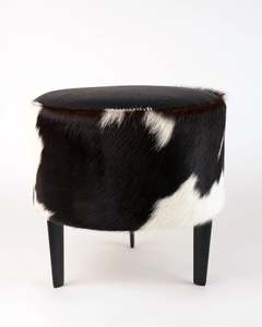 Small Footstools: Cowhide Round Footstool #3 35x35x34cm