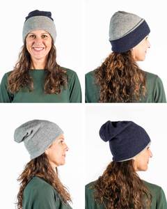 Women S Hats: Silver & Twilight Reversible Beanie Hat - NX740