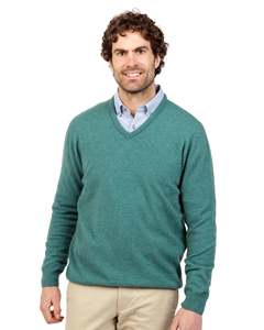 Mens Knitwear Sweaters: Mist Men's Possum Merino Plain Sweater - NB121