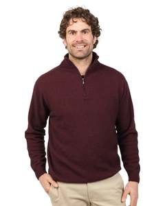 Mens Knitwear Sweaters: Shiraz Lightweight Half Zip Merino Sweater - NB336