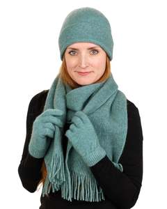 Unisex Scarves: Topaz #2 Plain Possum Merino Wool Scarf - NX102