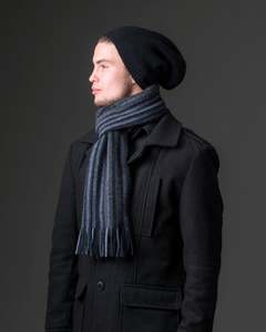 Black (Blue-Grey) Multi Stripe Scarf - NX378