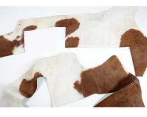 Cowhide Off Cuts For Craft: Bag 11 - Cowhide Off-Cuts Chestnut Brown & White