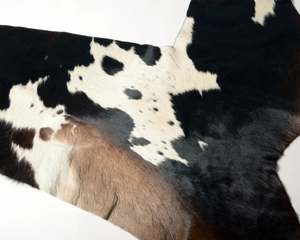 Cowhide Off Cuts For Craft: Bag 4 - Cowhide Off-Cuts Dark Choc & White