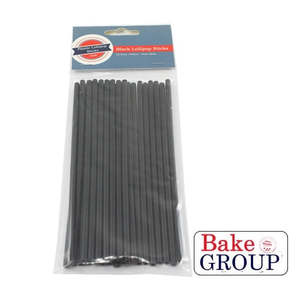Black Lollipop Sticks 6" (15cm) - pack of 25