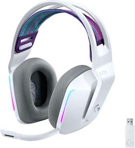 Gaming Headphones: Logitech G733 LIGHTSPEED Wireless RGB Gaming Headset - White (PC, PS4)