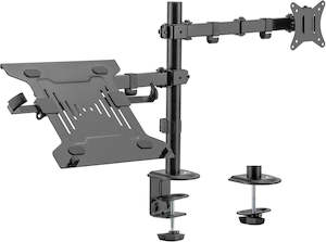 GORILLA ARMS 17"-32" Steel Monitor Arm with Laptop Tray - Black