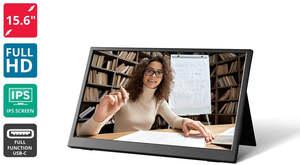 Gaming Monitors: Kogan 15.6" Full HD IPS Portable Monitor with Leather Case