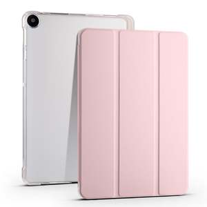 3-Fold Transparent Tpu Tablet Case With Pen Slot