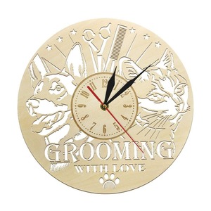 Wooden Wall Clocks: Pet Grooming Wall Clock
