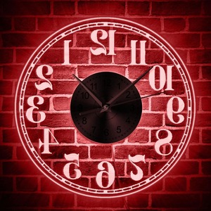 Led Neon Wall Clocks: Led Luminous Backwards Wall Clock