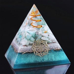 Reiki Amazonite Crystal Orgone Pyramid Healing Quartz Energy Points Emf