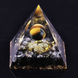 Orgonite Pyramid Chakras Tiger Eye Orgon Energy Crystals Obsidian Original Home