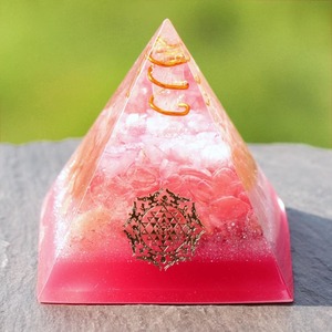Rose Quartz Orgone Pyramid Energy Chakra Balancing Gemstone Emf Protection Reiki